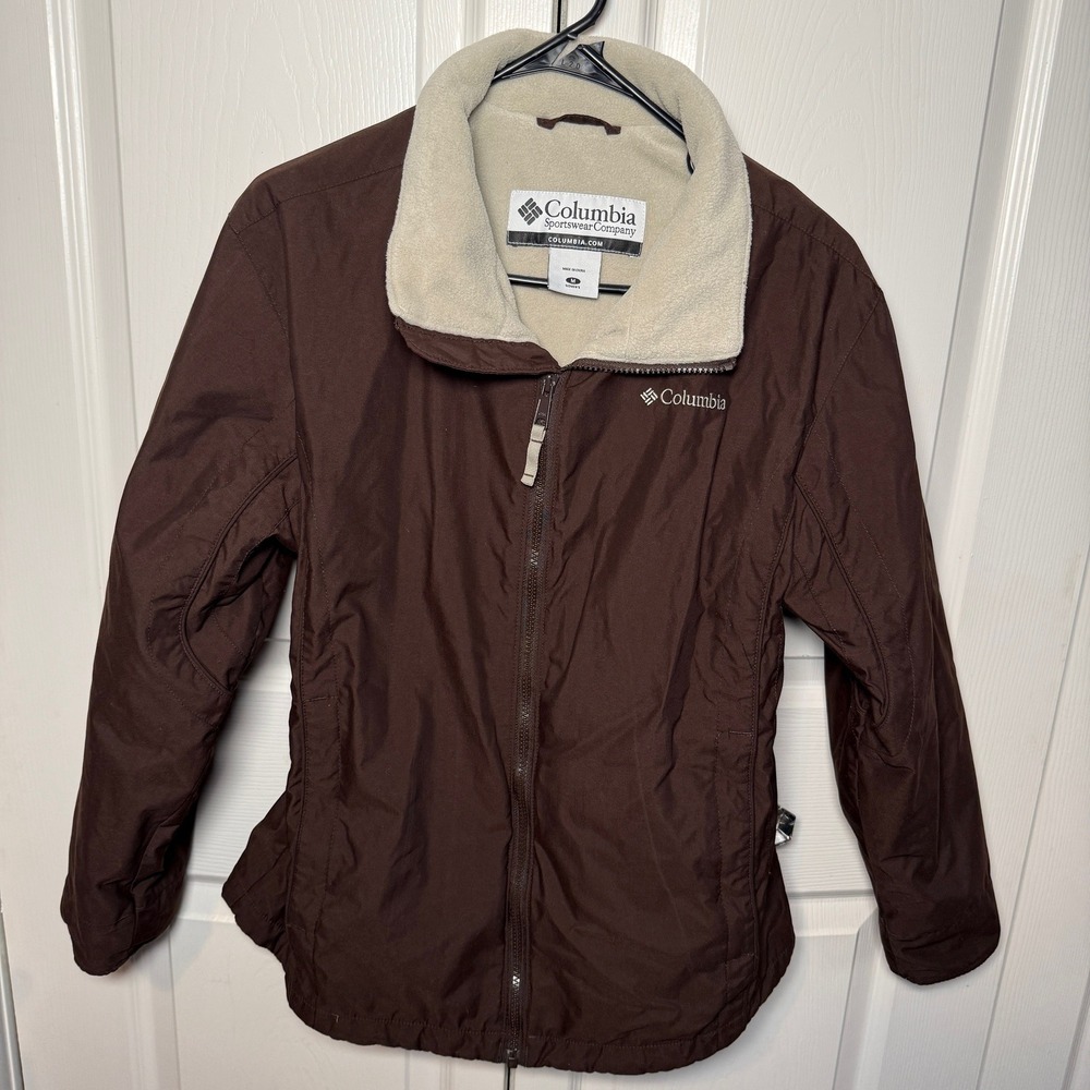 Columbia Sportswear Company Mens Fleece Full Zip Jacket Brown Size M